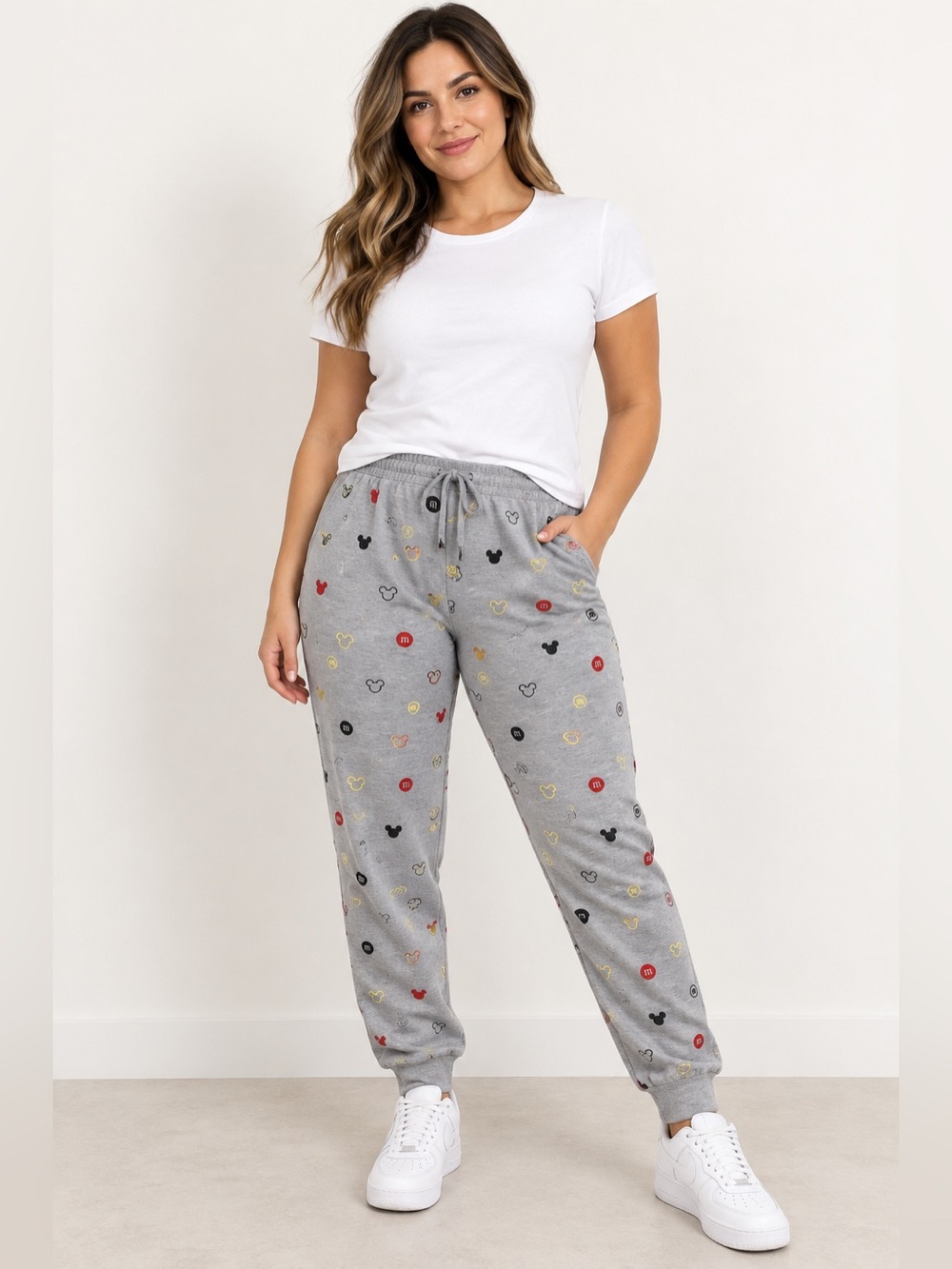 M&M’s x Disney Mickey French Terry Lounge Jogger Pants Grey Size L